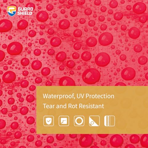Red Tarp 10x20 Feet Tarps High Visibility Outdoor Poly Cover Lightweight 6mil (200 Sq Ft)