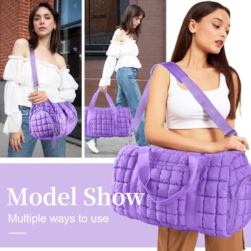 Quilted Travel Duffle Bag Gym Bag for Women