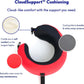 C CUSHION LAB Travel Pillow, Award-Winning Patented Ergonomic Design for Chin & Neck Support Memory Foam Neck Pillow, Compact Airplane Pillow for Traveling, Flight, Car (Bold Red, Medium)