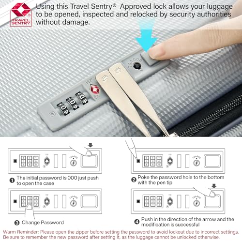 Multifunctional 26 Inch Hard Shell Suitcases with Wheels Travel Approved Luggage Large Rolling Suitcase Checked Luggage for Women Men