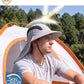 UPF 50+ Wide Brim Bucket Sun Hat with Neck Flap for Men Women UV Protection for Fishing Gardening Hiking Beach Safari Light Grey