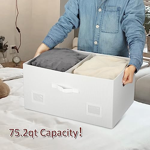 75 Quarts Extra Large Decorative Storage Bins with Lids (3 Count)