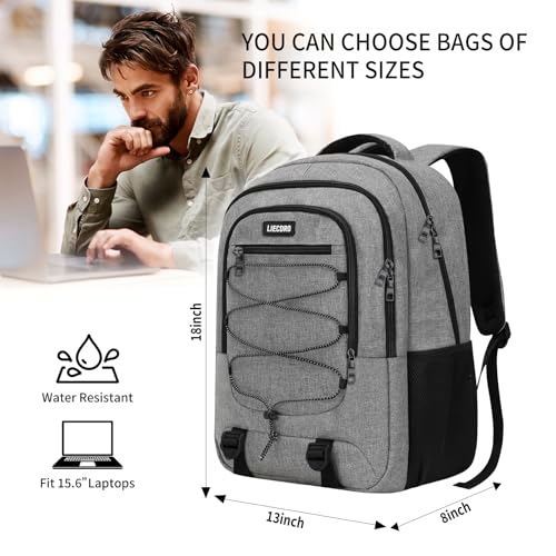 Grey Backpack for Men Women