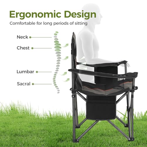 Oversized Fully Padded Camping Chairs with Lumbar Support