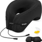 Travel Pillow – Neck Pillow Airplane, Travel Pillows for Airplanes, Airplane Travel Accessories with Eye Mask, Earplugs, Ergonomic Memory Foam Neck Pillow for Sleeping, Flights, Cars, Office (Black)