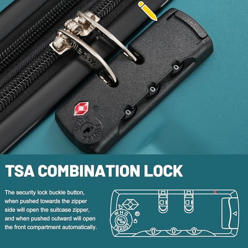 Luggage Sets Durable Hardshell 3 Piece Suitcase with Bags (5 Count)