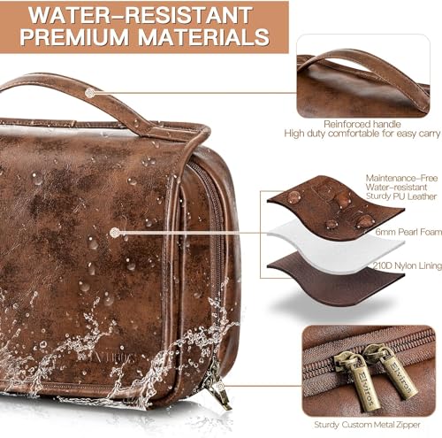 Hanging Toiletry Bag Removable Travel Bag PU leather Makeup Cosmetic Organizer Kit