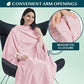 Compact 2-in-1 Travel Blanket Pillow for Airplane Flight, Pink