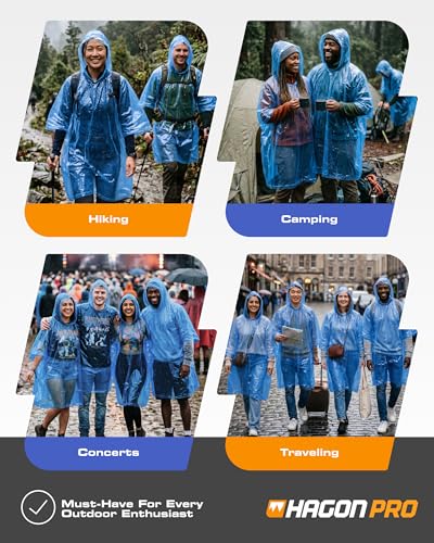 Disposable Rain Ponchos for Adults (5 Count)