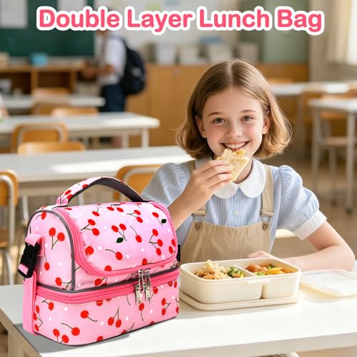Kids Double Decker Cooler Insulated Lunch Bag Large Tote for Boys
