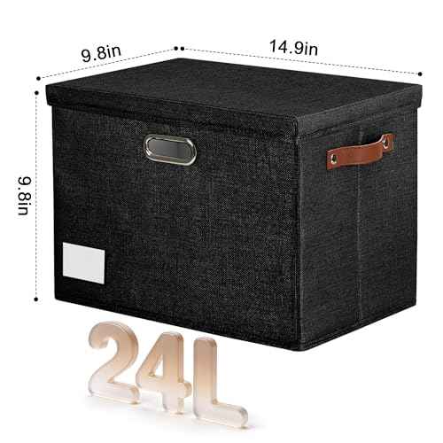 15" Fabric Storage Box with Lids (3 Count)