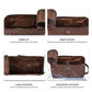Carbon Leather Toiletry Travel Bag For Men & Women