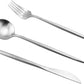 Gugrida Reusable Travel Utensils, 7 Pieces Portable 18/10 Stainless Steel include Knife Fork Spoon Chopsticks Cleaning Brush Straws Portable Pouch, Eco-friendly Camping Silverware Set, Dishwasher Safe