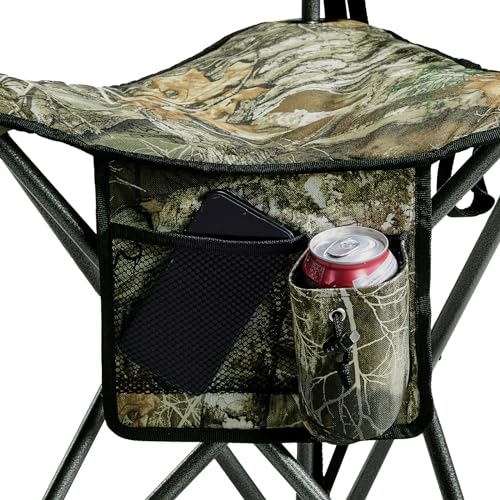 Extra Large Quick Folding Tripod Stool with Backrest Fishing Camping Chair with Carry Strap