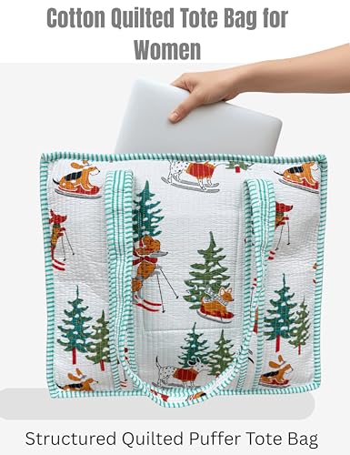 100% Cotton Quilted Tote Bag For Women