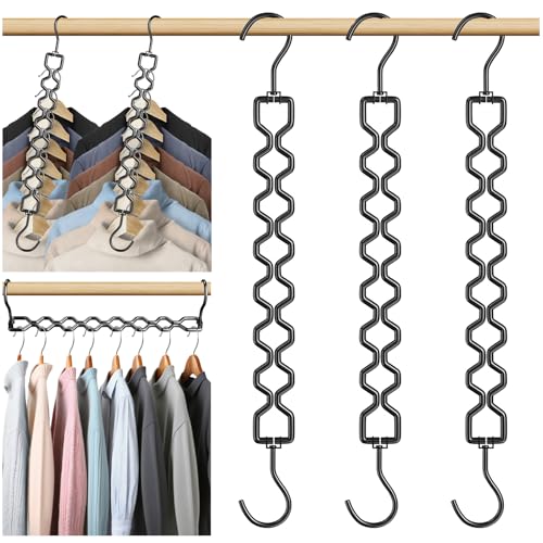 Space Saving Hangers for Clothes 3 Pack Sturdy Metal Hangers Heavy Duty (3 Count)