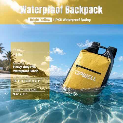 20L Waterproof Dry Bag Boating Backpack for Travel Hiking Camping Kayaking Hiking Swimming Floating Submersible Dry Bag bright yellow