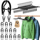 12pcs Black Travel Hangers with 24pcs Clips Foldable for Suitcase (12 Count)