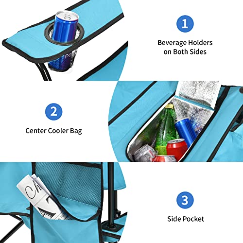 Double Camping Chair with Umbrella