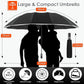 Inverted Umbrella Large Windproof Umbrellas for Rain Sun Travel Umbrella Compact with Reflective Stripe (2 Count)