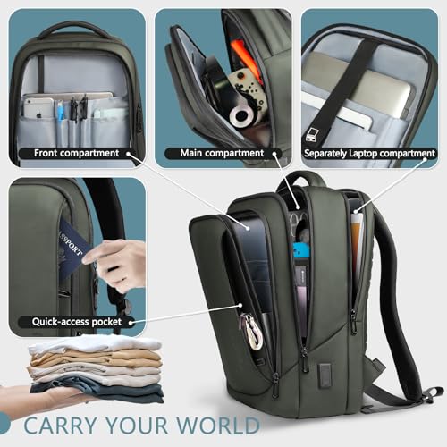Laptop Backpack for Men for 15.6 Inch Computer Bag with USB A&C Charger