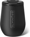 BrüMate Uncork'd 14oz 100% Leakproof Insulated Wine Tumbler | Locking Lid | Insulated Stainless Steel Wine Glass | Perfect For Travel & Outdoors | BPA-Free (Matte Black)