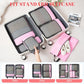 4 Set/6 Set/8 Set Compression Packing Cubes Travel Accessories Expandable Packing Organizers (Half Mesh, 6-Pink)