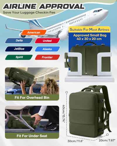 Travel Backpack for Women Men with Compression Vacuum Storage Bag & Electric Pump