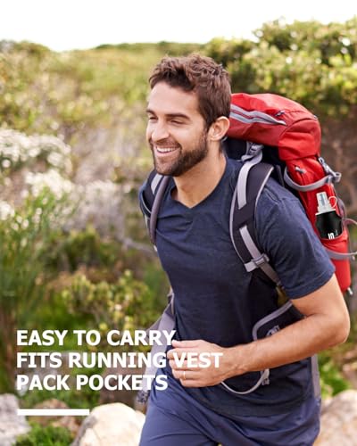 Folding Soft Flask Portable Collapsible Running Lightweight Water Bottle for Outdoor Sports (2 Count)