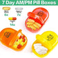 Weekly Travel Pill Organizer 2 Times a Day AM PM Rainbow Pill Box