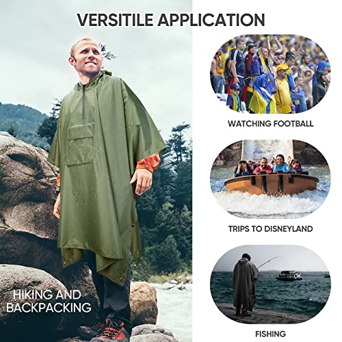 Hooded Rain Poncho for Adults