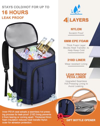 Cooler Backpack Insulated Leak Proof for Women Men Soft Cooler Bag (36 Count)