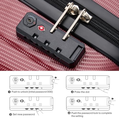 24 Inch Luggage Suitcases With Spinner Wheels Lightweight PC Hard Shell Rolling Suitcase With Travel Lock
