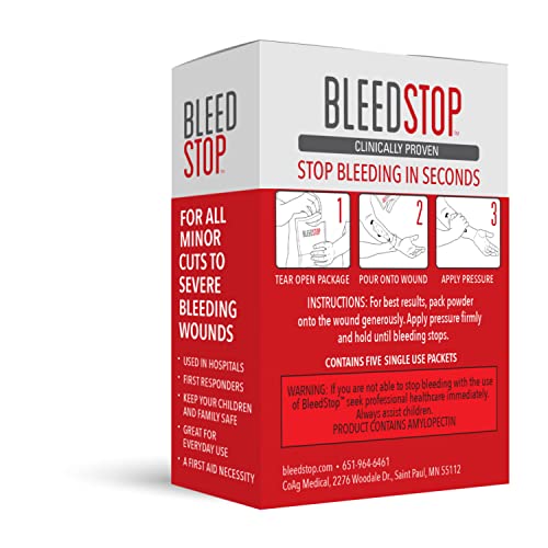First Aid Powder for Blood Clotting (5 Count)