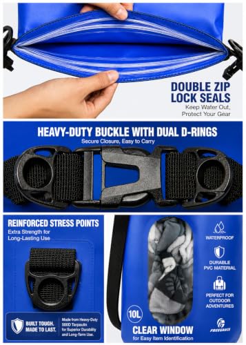 Waterproof Dry Bag with Double Zip (3 Count)