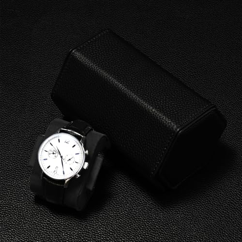 2 Slot Watch Box Black Hexagonal