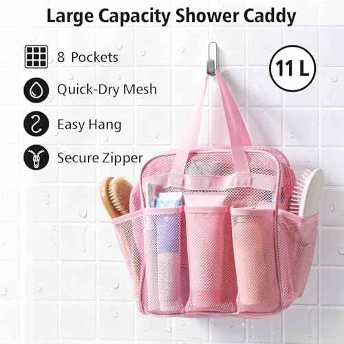 Mesh Shower Caddy Portable with Zipper