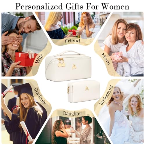 Initial Makeup Bag Personalized Gift for Women Teen Girls