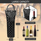 Single Bottle Wine Bag Carrier Insulated Wine Cooler Tote Square Black