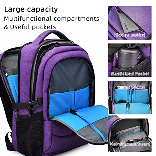 17 Inch Laptop Backpack for Travel Water Resistant College Backpack for Women Laptop Bag with USB Charging Port Work Backpack