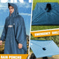 Hooded Rain Poncho for Adult Waterproof Lightweight Raincoat