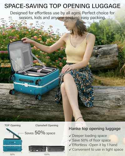 28 Inch Top Opening Checked Luggage with Cup Holder and USB Ports