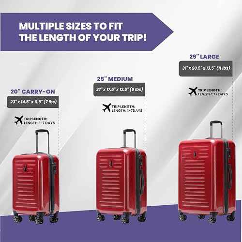 Rails Expandable Hardside Upright Suitcase with 360° Spinner Wheels (3 Count)