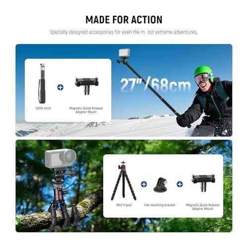 35 in 1 Action Camera Pro Accessories Kit Compatible with DJI Osmo Action 5 Pro 4 3 GoPro (35 Count)