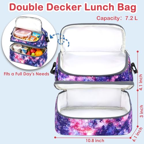 Double Decker Cooler Insulated Lunch Bag Large Tote for Boys