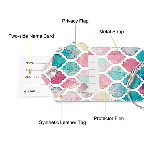 Luggage Tags Privacy Cover ID Label for Travel Bag Suitcase (2 Count)