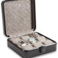 Bey-Berk Prague Aluminum Watch Case in Matte Black – 9-Slot Locking Travel Box with Soft Interior for Watch Storage