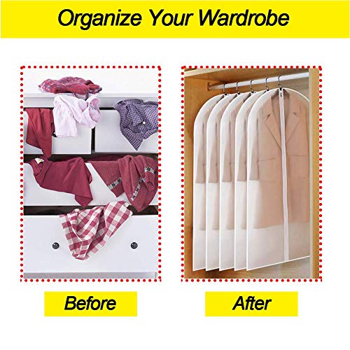 Garment Bags Covers 24''X60'' Dress Bags for Hanging Clothes (6 Count)