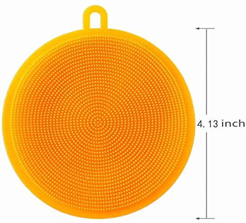 Small Collapsible Bowl Silicone Food Storage Containers Collapsible Camping Bowl for Travel Camping Hiking with Airtight Plastic Lids and 2Pack Silicone Dish Sponges