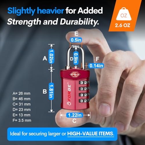 Travel Lock TSA Approved Luggage Locks for Air Travel (4 Count)